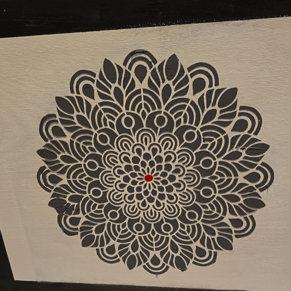 Elegant Black and Red Mandala Wall Art